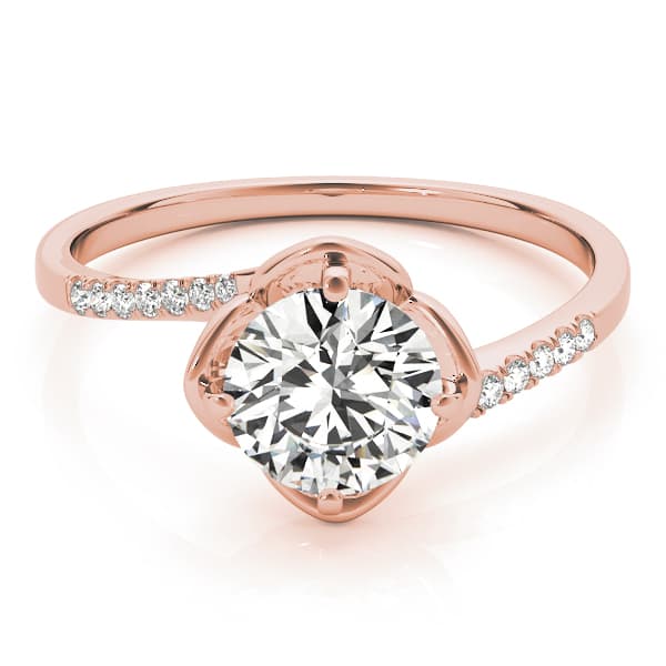 Tulip Bypass Engagement Ring, style 84896, On hand view in rose gold