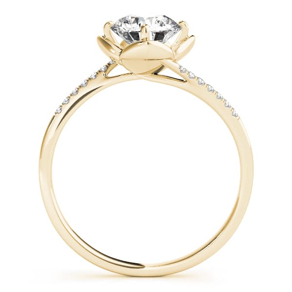 Tulip Bypass Engagement Ring, style 84896, Side view in yellow gold