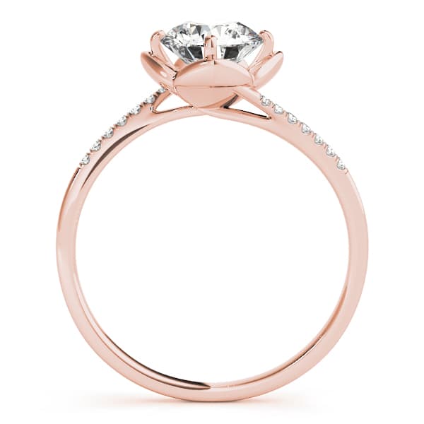 Tulip Bypass Engagement Ring, style 84896, Side view in rose gold