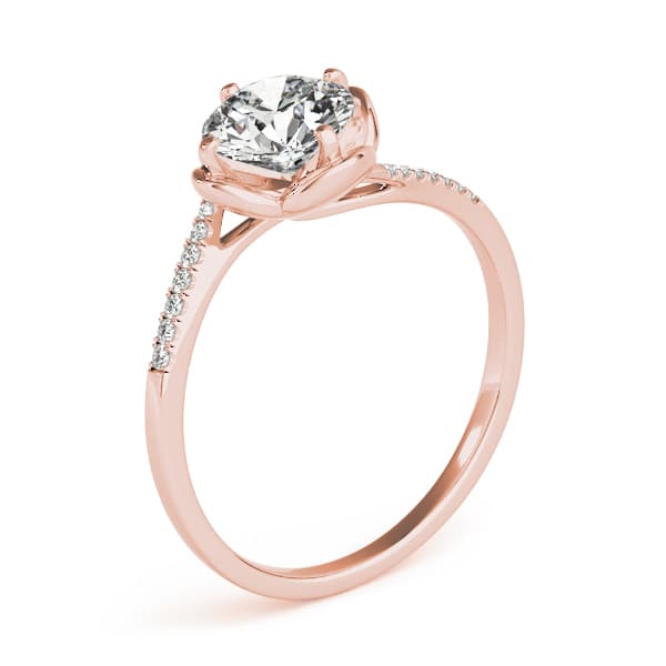 Tulip Bypass Engagement Ring, style 84896, Top view in rose gold