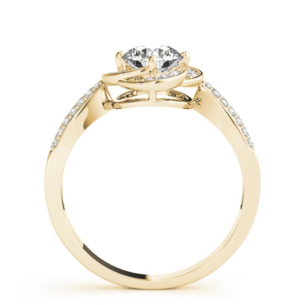 Multi-Row Twisted Halo Engagement Ring, style 84899, Side view in yellow gold