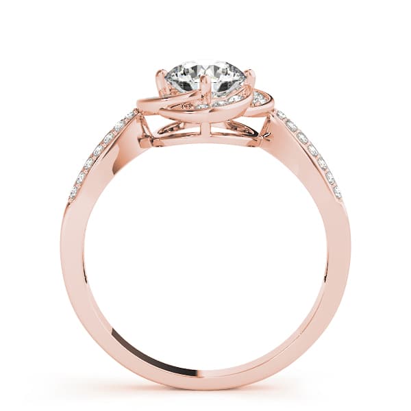 Multi-Row Twisted Halo Engagement Ring, style 84899, Side view in rose gold