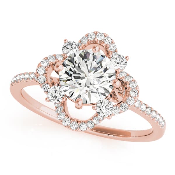 Engagement Ring, style 84901, Front view in rose gold
