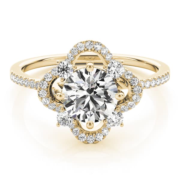Engagement Ring, style 84901, On hand view in yellow gold