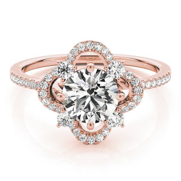 Engagement Ring, style 84901, On hand view in rose gold