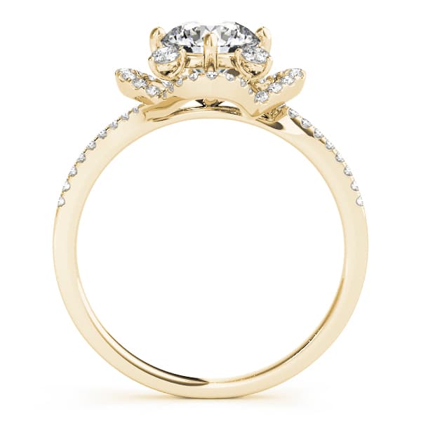 Engagement Ring, style 84901, Side view in yellow gold