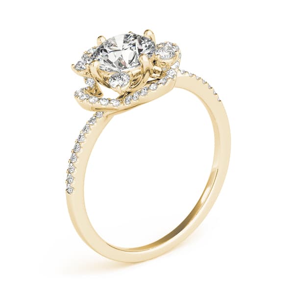 Engagement Ring, style 84901, Top view in yellow gold