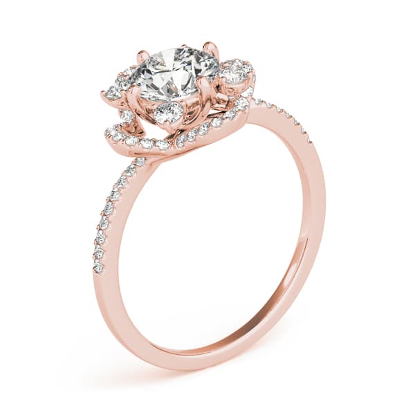 Engagement Ring, style 84901, Top view in rose gold