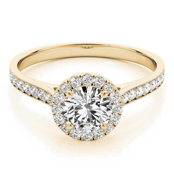 Engagement Ring, style 84902, On hand view in yellow gold