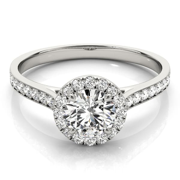 Engagement Ring, style 84902, Top view in white gold or platinum