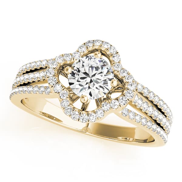 Engagement Ring, style 84903, Front view in yellow gold