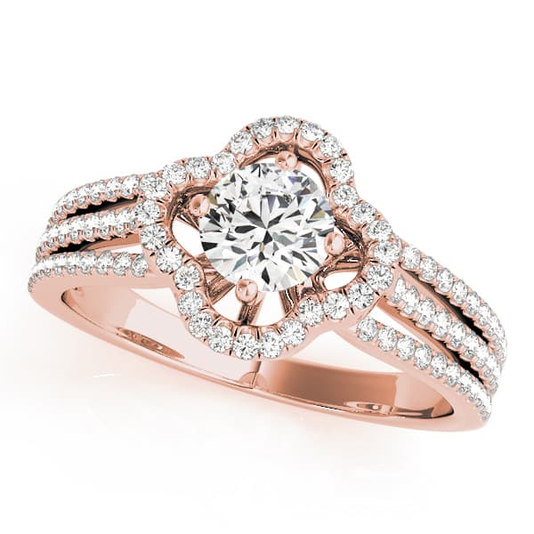 Engagement Ring, style 84903, Front view in rose gold
