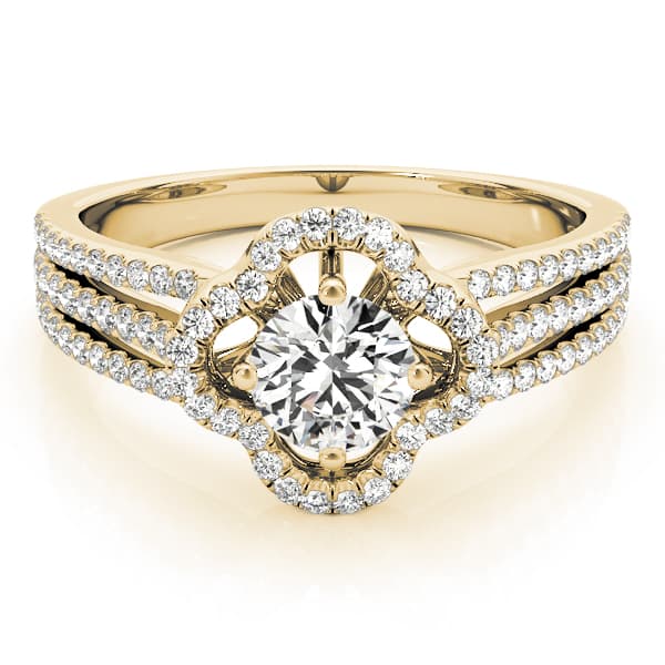 Engagement Ring, style 84903, On hand view in yellow gold