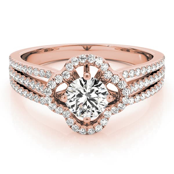 Engagement Ring, style 84903, Top view in rose gold