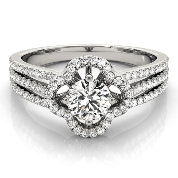 Engagement Ring, style 84903, Top view in white gold or platinum