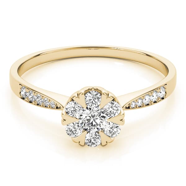 Engagement Ring, style 84904, On hand view in yellow gold