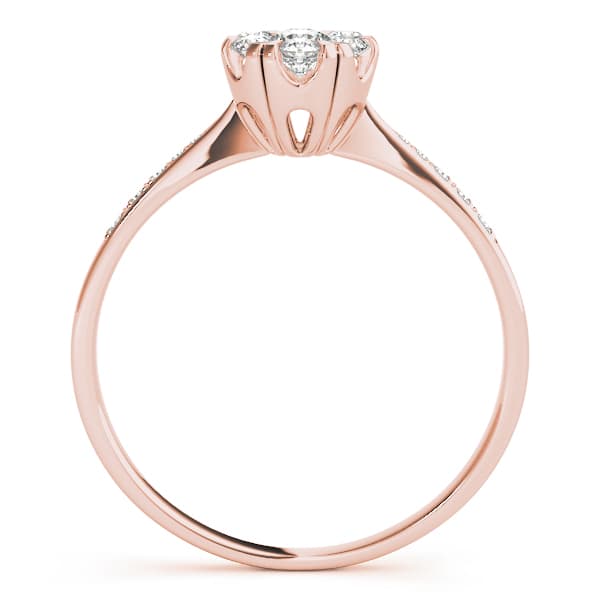 Engagement Ring, style 84904, Side view in rose gold