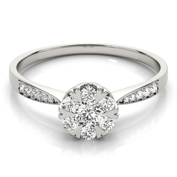 Engagement Ring, style 84904, Top view in white gold or platinum