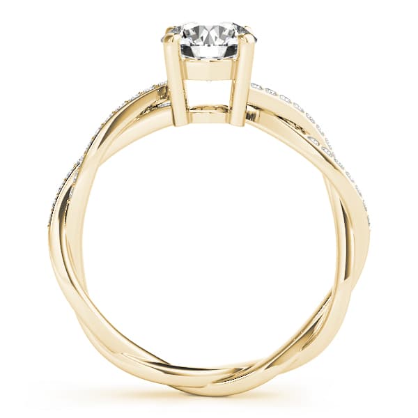 Twisting Round Engagement Ring, style 84905, Side view in yellow gold
