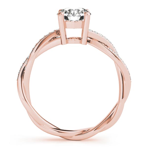 Twisting Round Engagement Ring, style 84905, Side view in rose gold