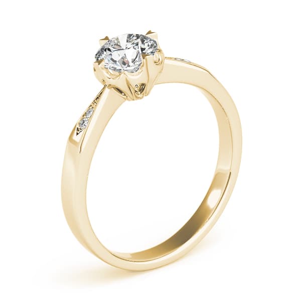 Solitaire Engagement Ring, style 84906, Angle view in yellow gold