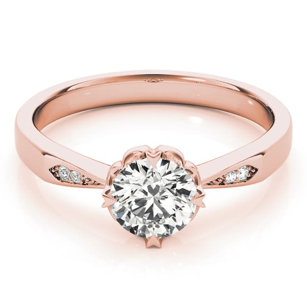 Solitaire Engagement Ring, style 84906, On hand view in rose gold
