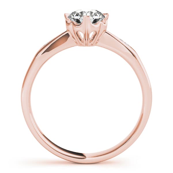 Solitaire Engagement Ring, style 84906, Side view in rose gold