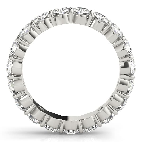 Shared Prong Eternity Wedding Bands (1.15 ct. tw.), Side view in white gold or platinum
