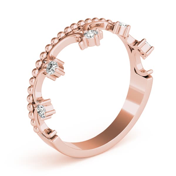 Crown Ring (0.15 ct. tw.), Angle view in rose gold