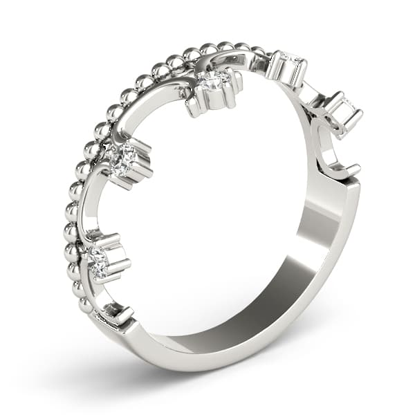 Crown Ring (0.15 ct. tw.), Angle view in white gold or platinum