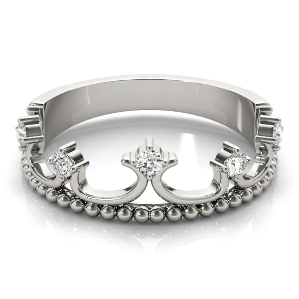 Crown Ring (0.15 ct. tw.), On hand view in white gold or platinum