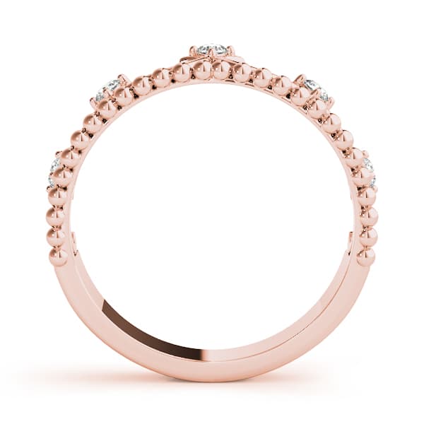 Crown Ring (0.15 ct. tw.), Side view in rose gold