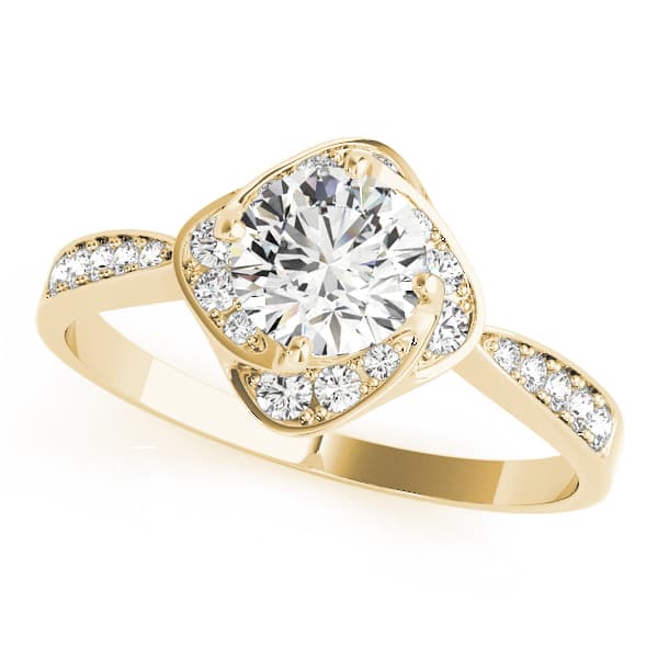 Engagement Ring, style 84910, Front view in yellow gold