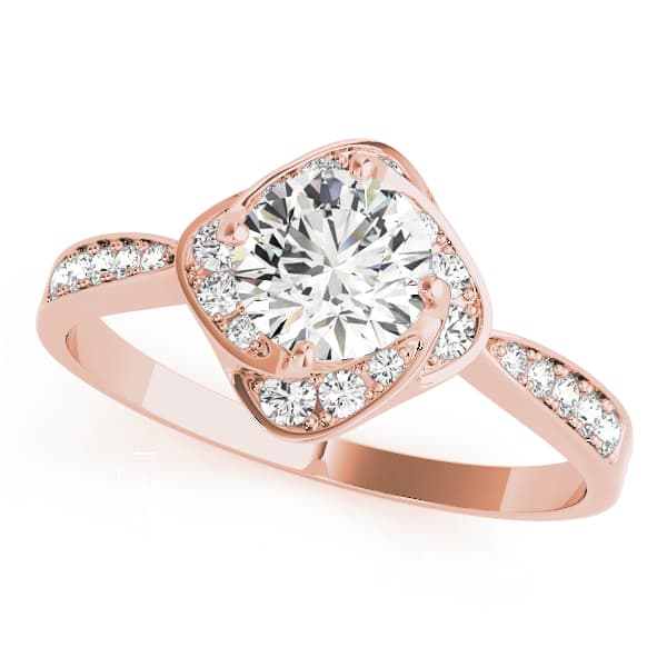 Engagement Ring, style 84910, Front view in rose gold
