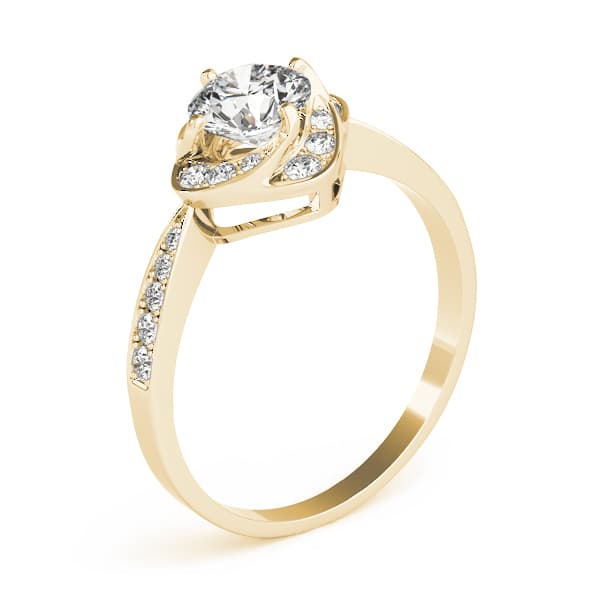 Engagement Ring, style 84910, Angle view in yellow gold
