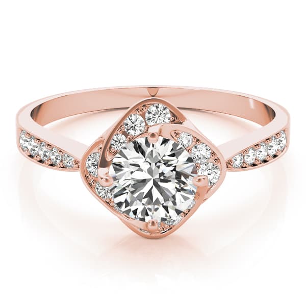 Engagement Ring, style 84910, On hand view in rose gold