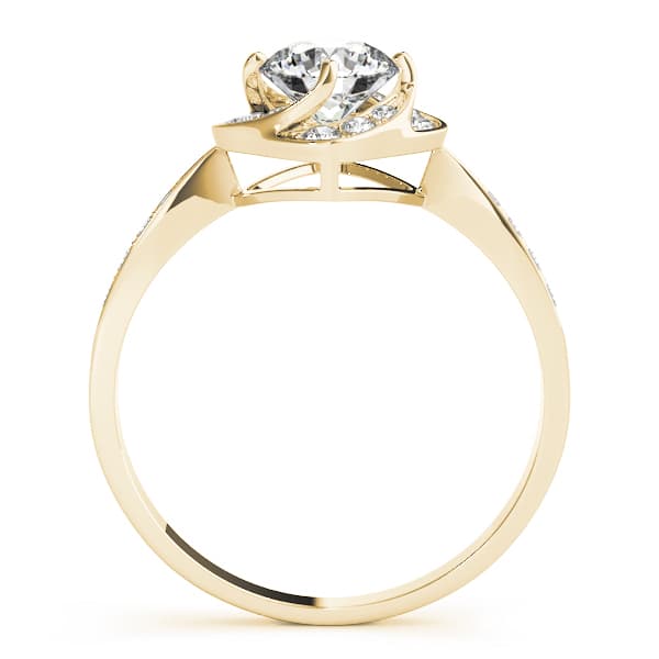 Engagement Ring, style 84910, Side view in yellow gold