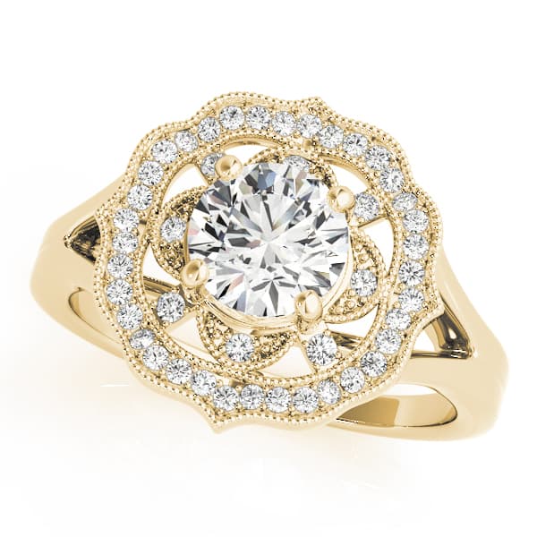 Engagement Ring, style 84911, Front view in yellow gold