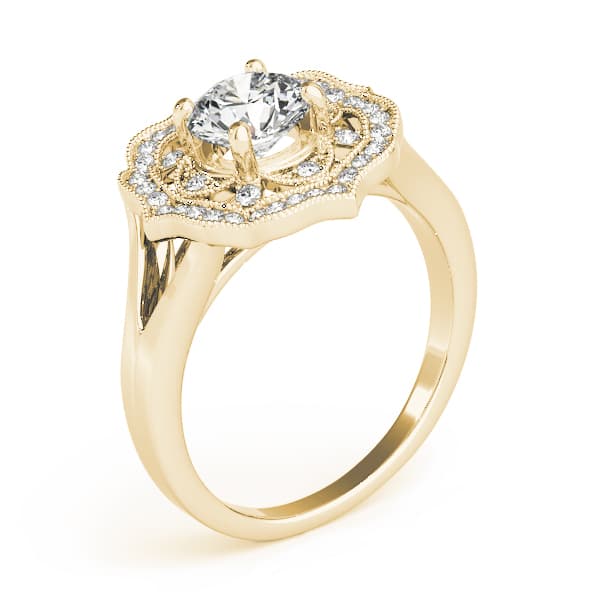 Engagement Ring, style 84911, Angle view in yellow gold