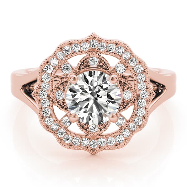 Engagement Ring, style 84911, On hand view in rose gold