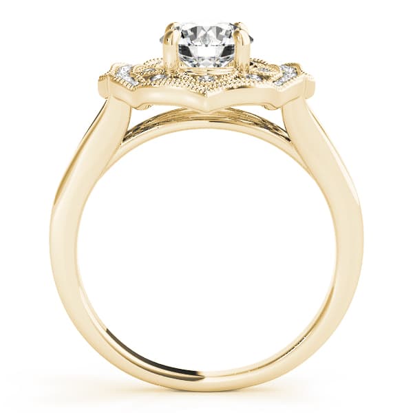 Engagement Ring, style 84911, Side view in yellow gold
