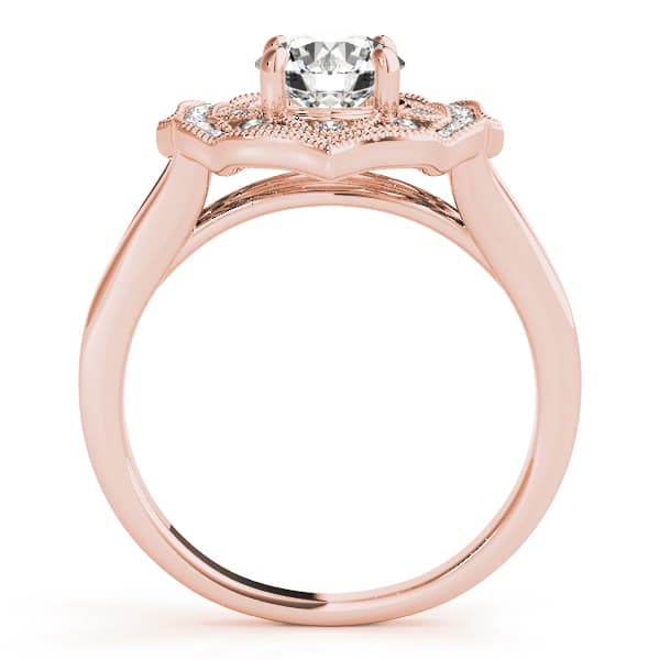 Engagement Ring, style 84911, Side view in rose gold