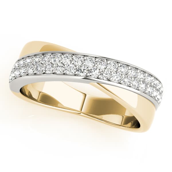 Double Row Twisted Wedding Bands (0.4 ct. tw.), Front view in yellow gold
