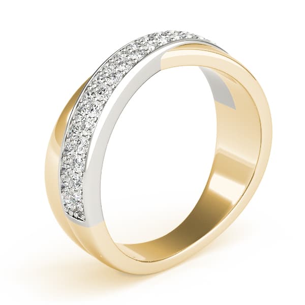 Double Row Twisted Wedding Bands (0.4 ct. tw.), Angle view in yellow gold