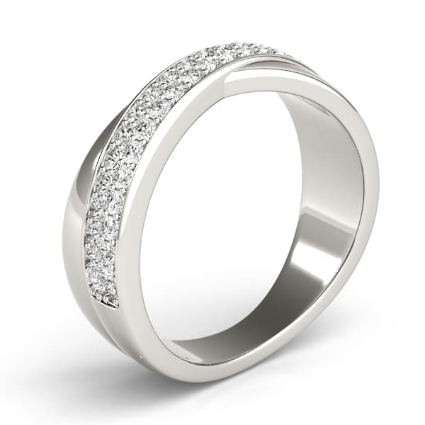 Double Row Twisted Wedding Bands (0.4 ct. tw.), Angle view in white gold or platinum