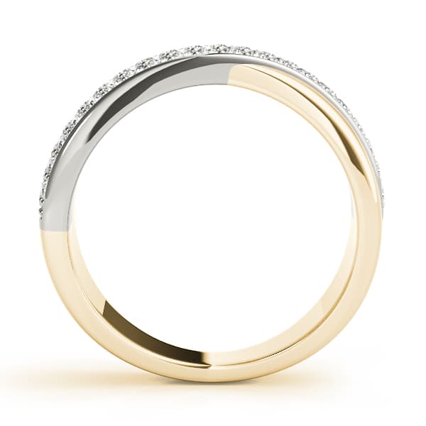 Double Row Twisted Wedding Bands (0.4 ct. tw.), Side view in yellow gold
