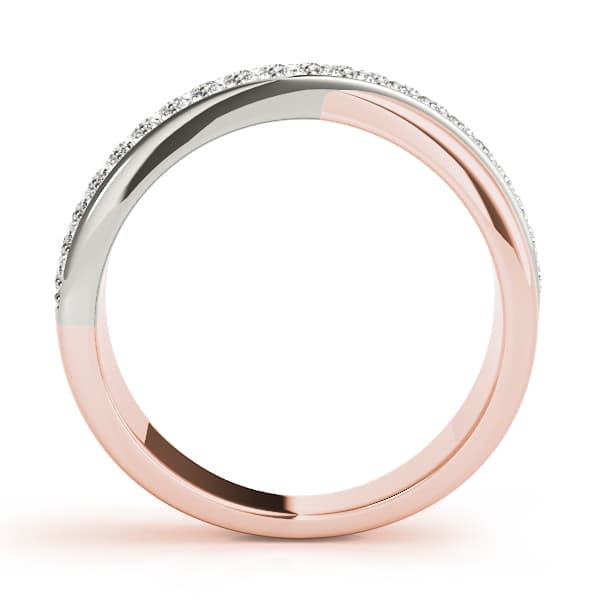 Double Row Twisted Wedding Bands (0.4 ct. tw.), Side view in rose gold