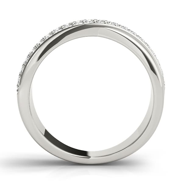 Double Row Twisted Wedding Bands (0.4 ct. tw.), Side view in white gold or platinum