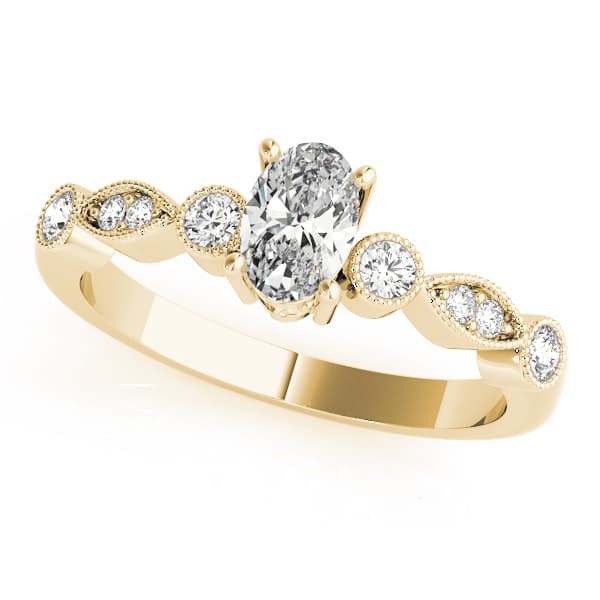 Oval Fashion Ring (0.2 ct. tw.), Front view in yellow gold