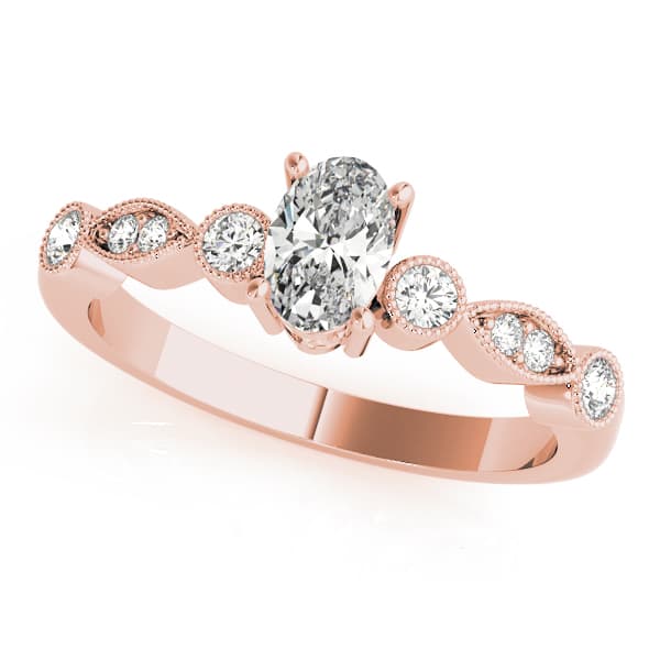 Oval Fashion Ring (0.2 ct. tw.), Front view in rose gold